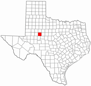 Texas Map showing Mitchell County