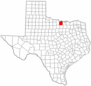 Texas Map showing Montague County