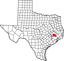 Texas Map showing Montgomery County