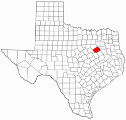 Texas Map showing Navarro County