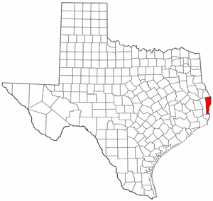 Texas Map showing Newton County