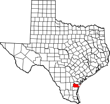 Texas Map showing Nueces County