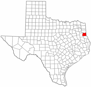 Texas Map showing Panola County