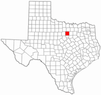 Texas Map showing Parker County