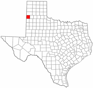 Texas Map showing Parmer County