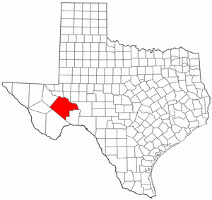 Texas Map showing Pecos County