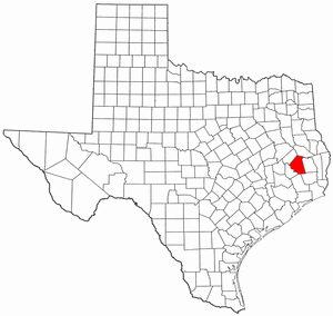 Texas Map showing Polk County