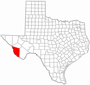 Texas Map showing Presidio County