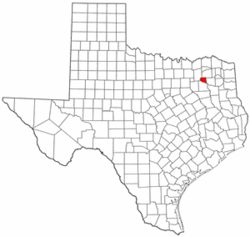 Texas Map showing Rains County