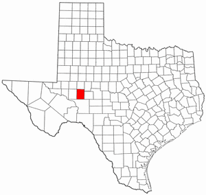 Texas Map showing Reagan County