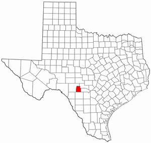 Texas Map showing Real County