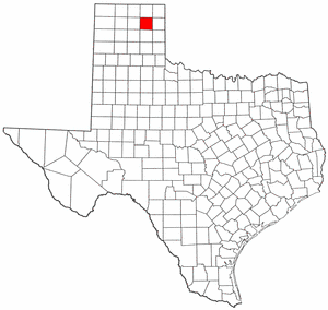 Texas Map showing Roberts County