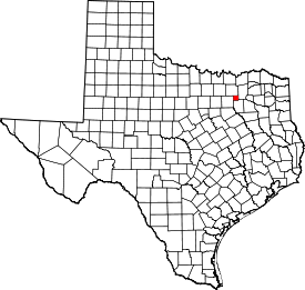 Texas Map showing Rockwall County