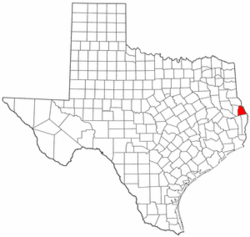 Texas Map showing Sabine County