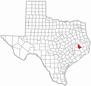 Texas Map showing San Jacinto County