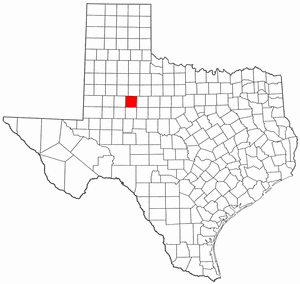 Texas Map showing Scurry County