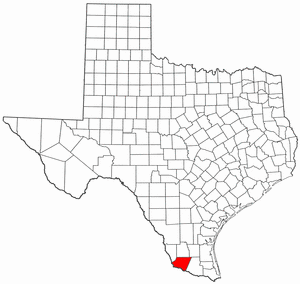 Texas Map showing Starr County
