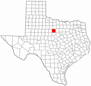 Texas Map showing Stephens County