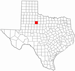 Texas Map showing Stonewall County