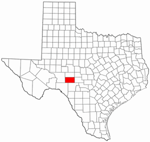 Texas Map showing Sutton County