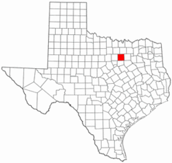Texas Map showing Tarrant County