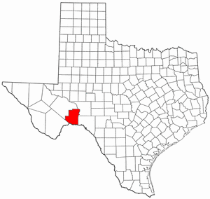 Texas Map showing Terrell County