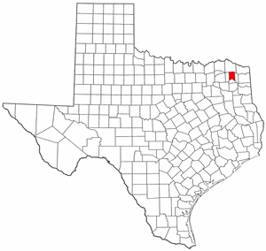 Texas Map showing Titus County