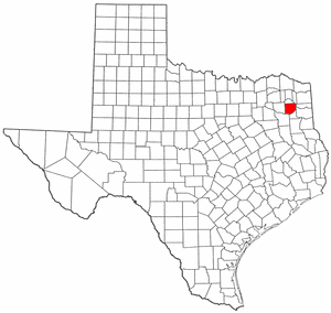 Texas Map showing Upshur County