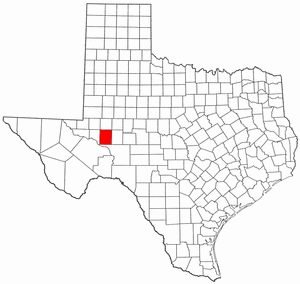 Texas Map showing Upton County