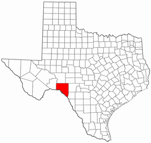 Texas Map showing Val Verde County