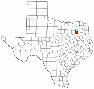 Texas Map showing Van Zandt County