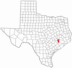 Texas Map showing Waller County