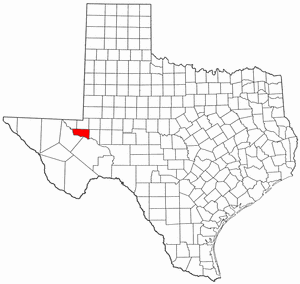 Texas Map showing Ward County