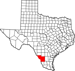 Texas Map showing Webb County