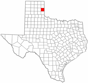 Texas Map showing Wheeler County