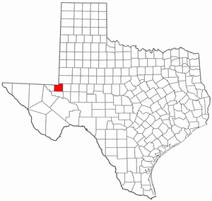 Texas Map showing Winkler County