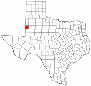 Texas Map showing Yoakum County