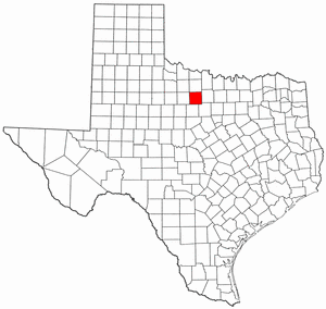 Texas Map showing Young County