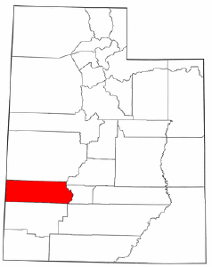 Utah Map showing Beaver County
