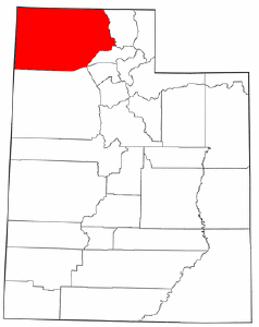 Utah Map showing Box Elder County
