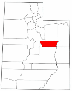 Utah Map showing Carbon County