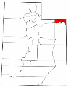 Utah Map showing Daggett County