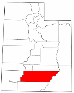 Utah Map showing Garfield County