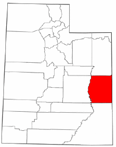 Utah Map showing Grand County