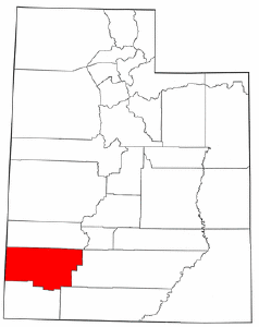 Utah Map showing Iron County
