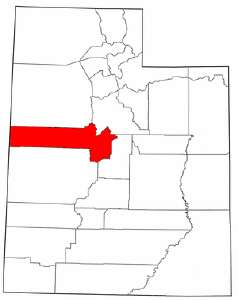 Utah Map showing Juab County