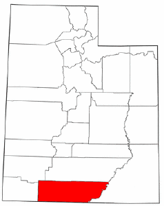 Utah Map showing Kane County