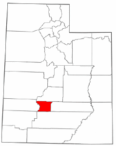 Utah Map showing Piute County