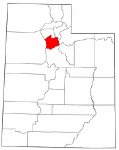 Utah Map showing Salt Lake County