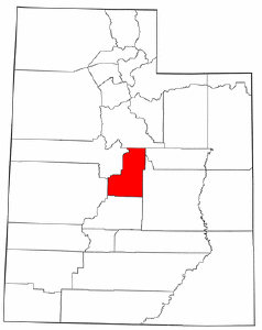 Utah Map showing Sanpete County